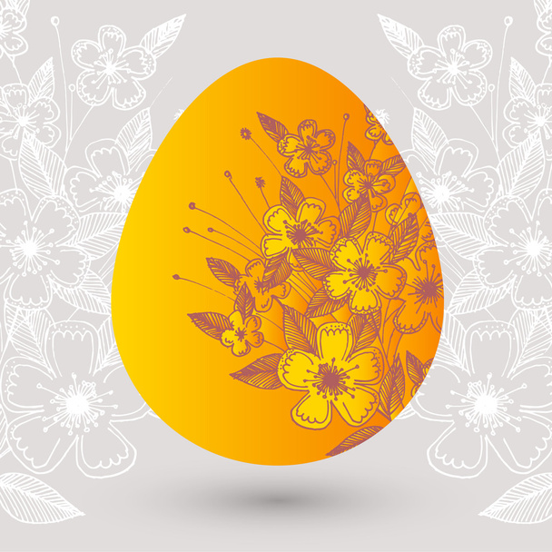Vector illustration of a floral easter egg. - Vector, Image