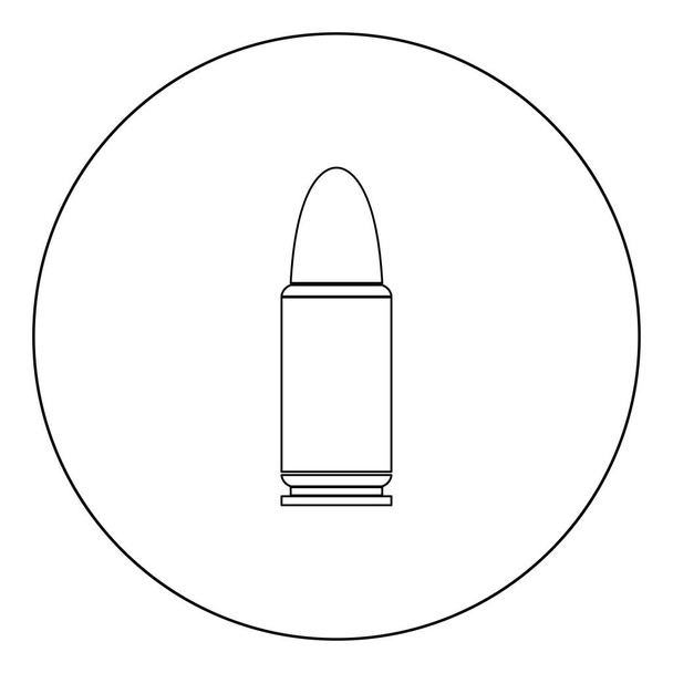 Bullets simple icon outline black color in circle vector illustration - Vector, Image