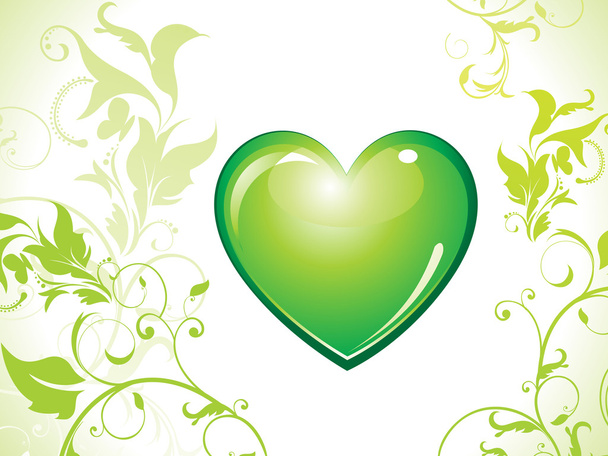 abstract eco green heart bin icon - Wektor, obraz