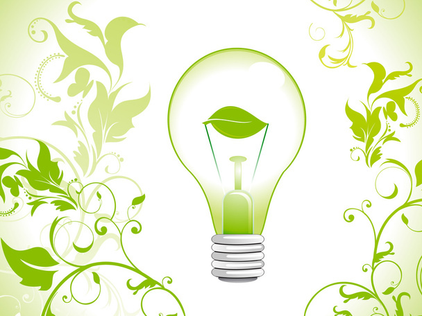 abstract eco green bulb icon - Вектор,изображение