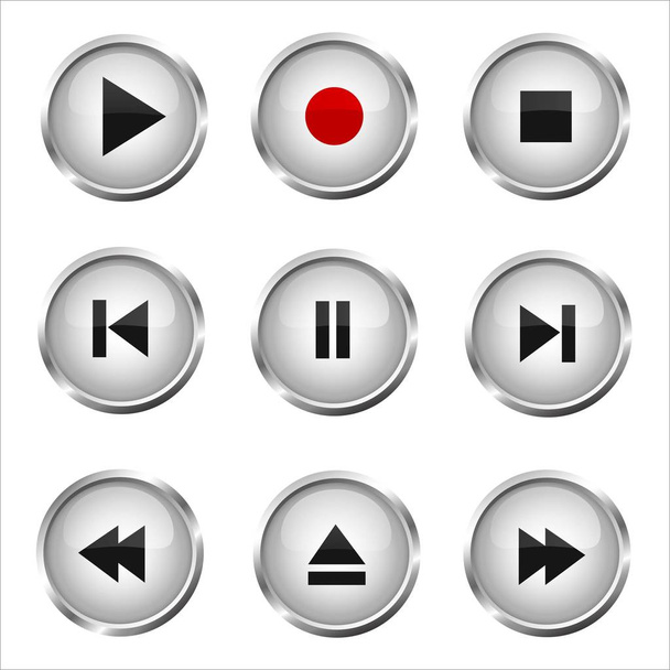 Σύνολο κουμπιών πολυμέσων - Διάνυσμα, εικόνα