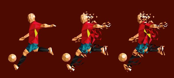 vector ilustración fútbol jugador de fútbol low-poly estilo concepto australia kits uniforme color
  - Vector, imagen