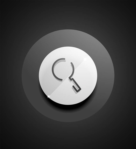 Search magnifyier web button, magnify icon. Modern magnifying glass sign, web site design or mobile app - Διάνυσμα, εικόνα