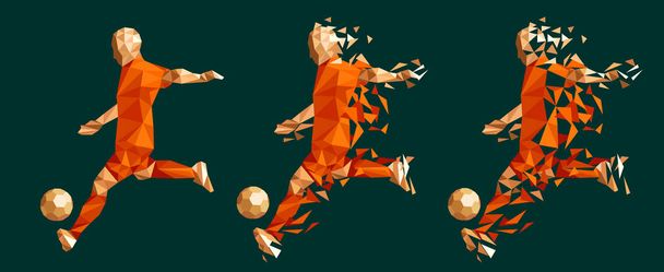 Vektor Illustration Fußballspieler Low-Poly-Stil Konzept Australien Kits einheitliche Farbe  - Vektor, Bild