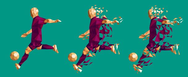 vektori kuvitus jalkapallo pelaaja matala poly tyyli käsite Australia sarjat yhtenäinen väri
  - Vektori, kuva