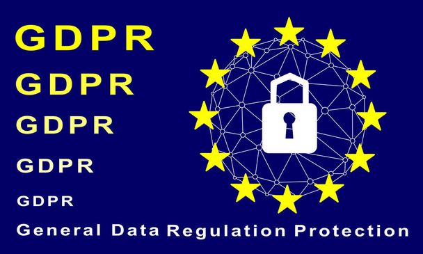 Γενικός κανονισμός για την προστασία δεδομένων (ΑΕγχΠΠ) έννοια. Εικονογράφηση διάνυσμα - Διάνυσμα, εικόνα