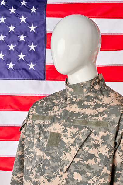 Abstract US army soldier patriot in military uniform. - Φωτογραφία, εικόνα