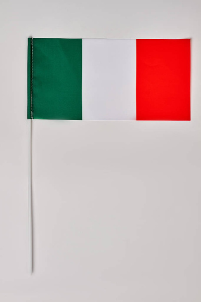 Flaga Jeśli Włochy na białym. - Zdjęcie, obraz