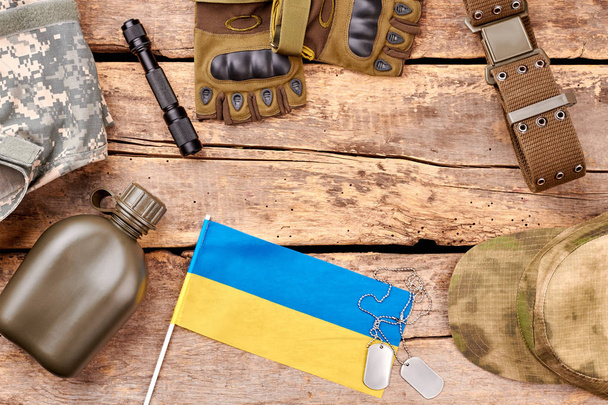 Zestaw elementów żołnierz armii ukraińskiej. - Zdjęcie, obraz