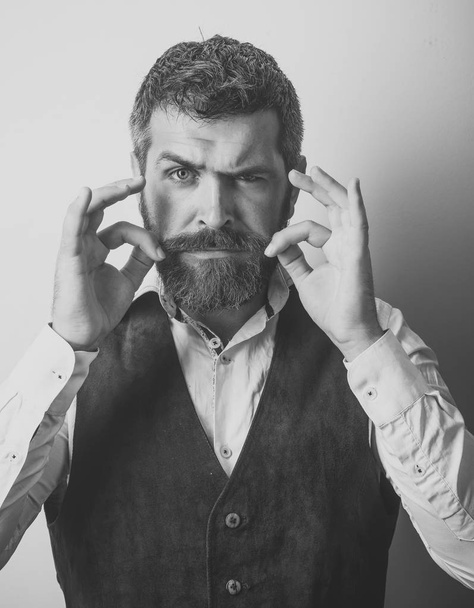Male Face. Issues affecting boy. Guy or bearded businessman. - Foto, Imagem