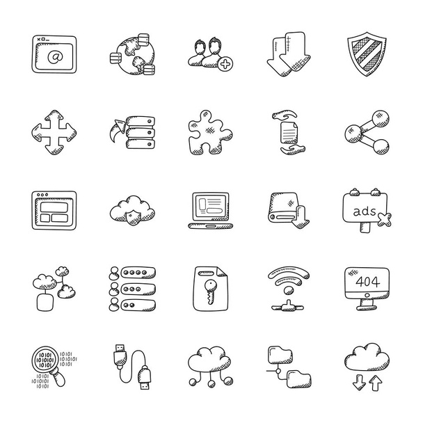 Conjunto de iconos de base de datos y almacenamiento
  - Vector, imagen