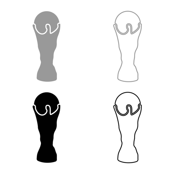 Copa de fútbol icono conjunto gris negro contorno de color
 - Vector, imagen