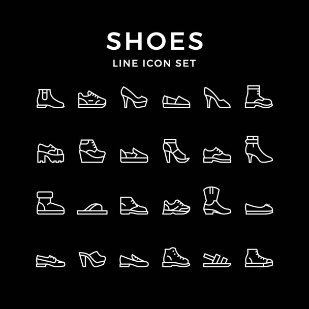 Set lijn iconen van schoenen - Vector, afbeelding
