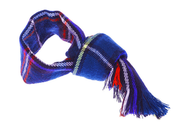 Blue checkered scarf. - Fotografie, Obrázek