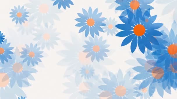 Abstract changing flowers on white - Footage, Video