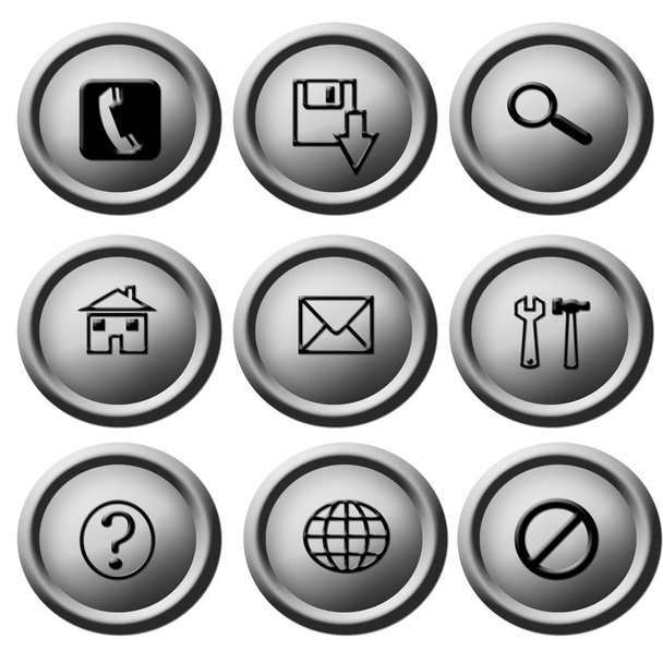3d silver button pack - Photo, Image