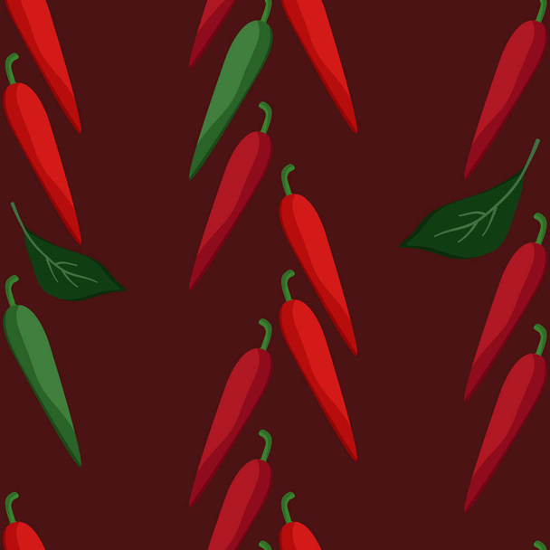 Red and green hot peppers - vector illustration - Vector, Image