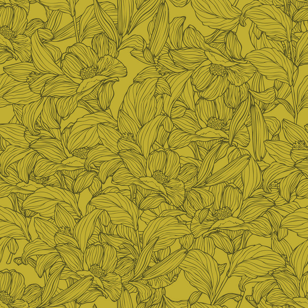 Floral seamless pattern. Flowers illustration - Vector, Imagen