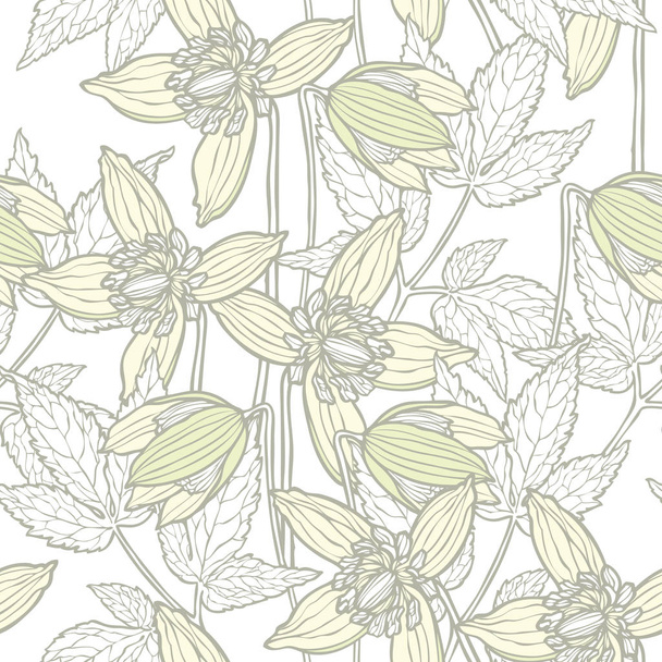 Floral seamless pattern. Flower background. Flourish ornamental summer wallpaper with flowers hydrangea. - Vetor, Imagem