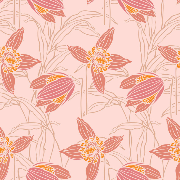 Floral seamless pattern. Flowers illustration - Wektor, obraz