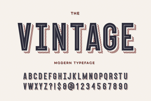 Vector vintage colorful typeface - Διάνυσμα, εικόνα