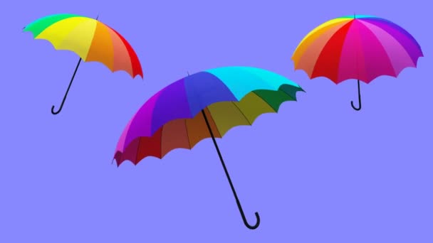 ομπρέλα περιστροφής κινούμενα σχέδια 3d απεικόνιση καθιστούν - Πλάνα, βίντεο