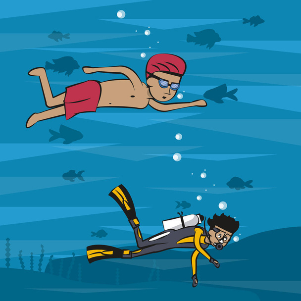 Концепция летнего водного спорта
 - Вектор,изображение