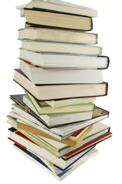 High books stack isolated on white background - Φωτογραφία, εικόνα