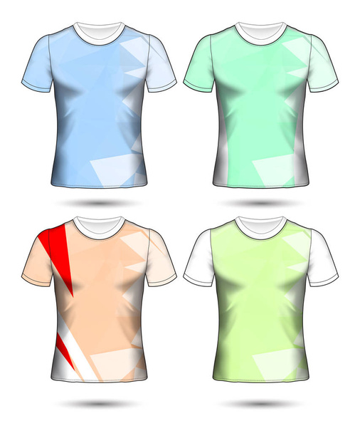 t-shirt šablony abstraktní geometrické kolekce různých barev polygonální mozaiky  - Vektor, obrázek
