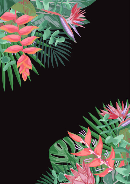Тропічна квітка Кутовий фон
 - Вектор, зображення