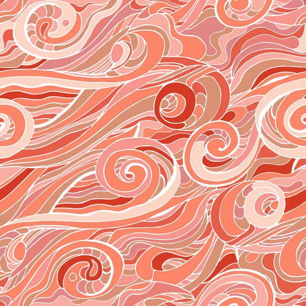 Abstraktní barevné složené čáry bezešvé vzory sada. Vlny a kadeře ilustrace. - Fotografie, Obrázek