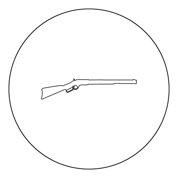 Gewehr schwarzes Symbol im Kreis Vektor Illustration isoliert flachen Stil . - Vektor, Bild