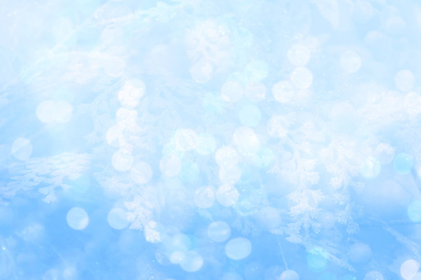 Brilliant blue background with sparkles. Abstract shiny, glitter bokeh background. - Photo, Image