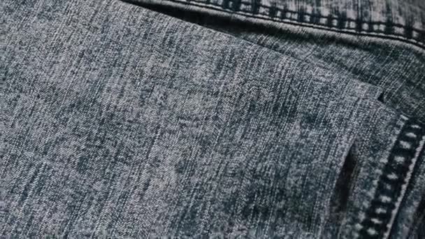 Dark high quality jeans moving texture. - Footage, Video