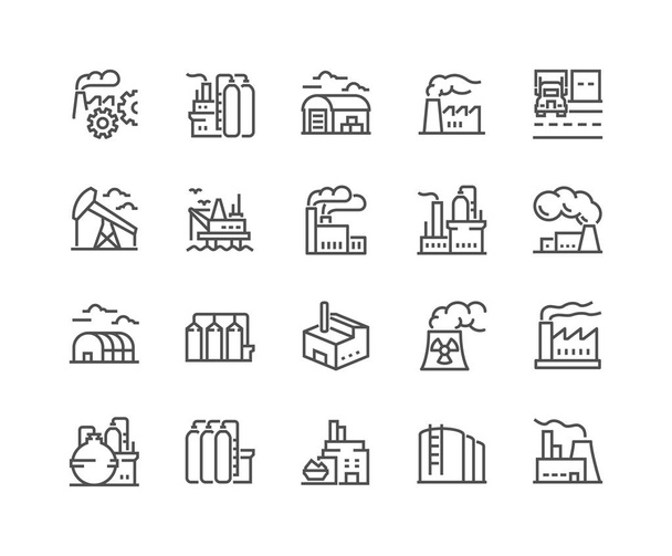 Ícones de fábricas de linha
 - Vetor, Imagem