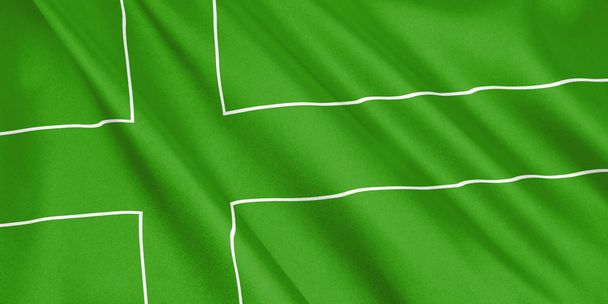 Bandera de Ladonia ondeando con el viento, formato ancho, ilustración 3D. Renderizado 3D
. - Foto, Imagen