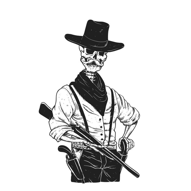Shérif avec moustache et fusil
 - Photo, image