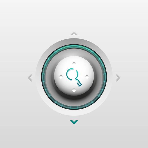 Search magnifyier web button, magnify icon. Modern magnifying glass sign, web site design or mobile app - Вектор,изображение