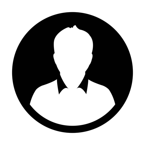 Perfil icono vector hombre usuario persona avatar en color plano glifo pictograma ilustración
 - Vector, Imagen