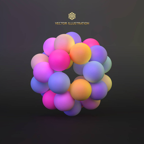 Abstract molecular structure with particles. Scientific background. Connection structure. 3D vector illustration for design. - Vektor, Bild