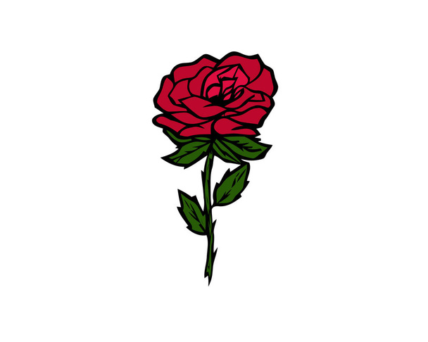 abstrakte Vektorillustration der Blume rote Rose - Vektor, Bild