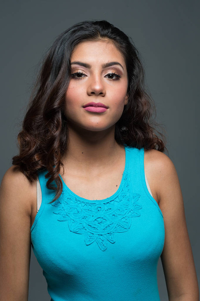 Hispanic teen girl modeling in a portrait session - Photo, Image