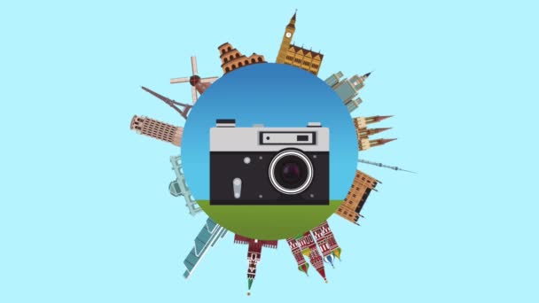 Utazik és nyár Európában Hd animáció - Felvétel, videó