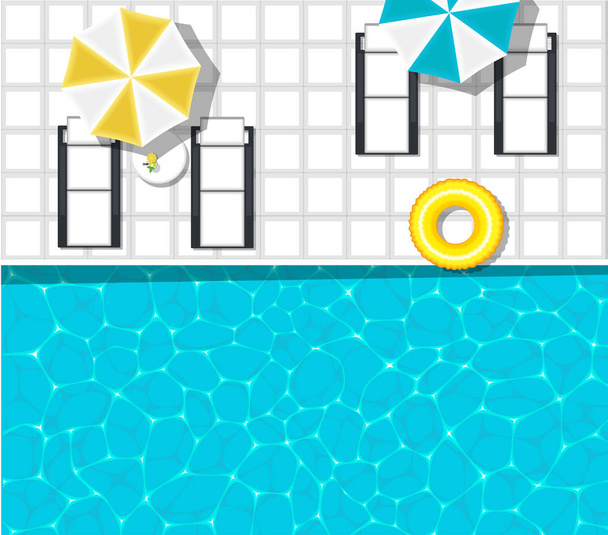 Wasserpark Banner mit Schwimmbad - Vektor, Bild
