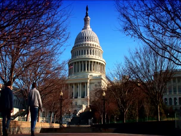 odwiedzający widok białego domu w Waszyngtonie - Materiał filmowy, wideo