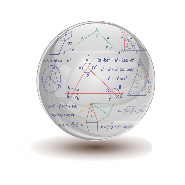 crystal sphere with formulas - Vector, Image