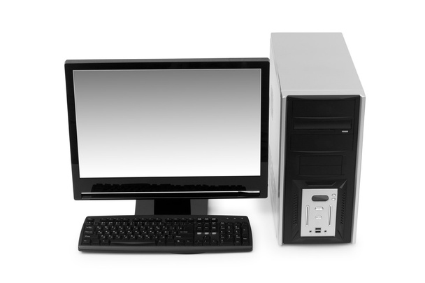 Masaüstü bilgisayar üzerinde beyaz izole - Fotoğraf, Görsel