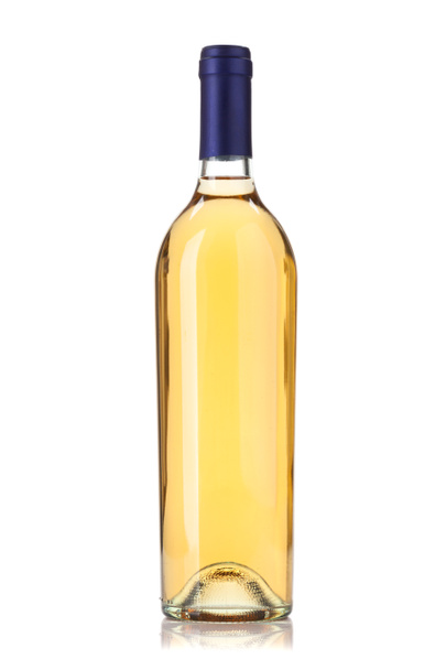 White wine bottle. Isolated on white background - Фото, изображение