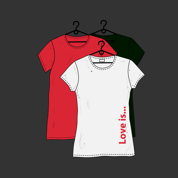 Women's t-shirt design template. - Vector, Image