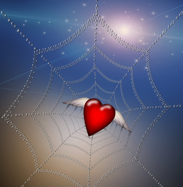 Heart in Binary Web - 写真・画像